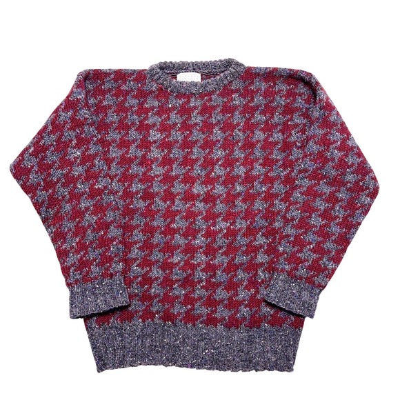 Barneys New York 100% Wool Sweater Mens Large Abstract Chunky Knit